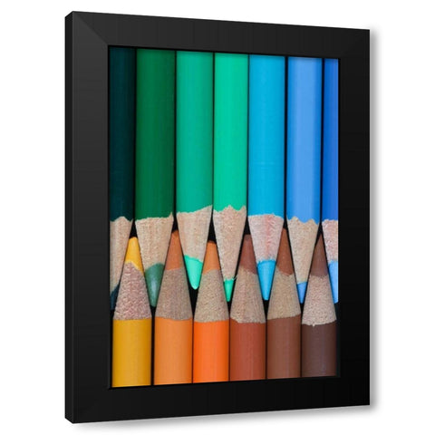 Colored Pencils III Black Modern Wood Framed Art Print with Double Matting by Mahan, Kathy