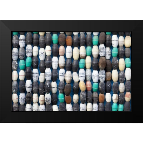 Fishing Floats I Black Modern Wood Framed Art Print by Mahan, Kathy