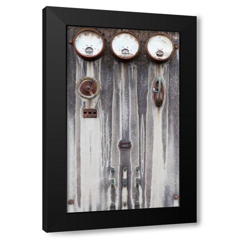 Old Electrical Panel II Black Modern Wood Framed Art Print by Mahan, Kathy
