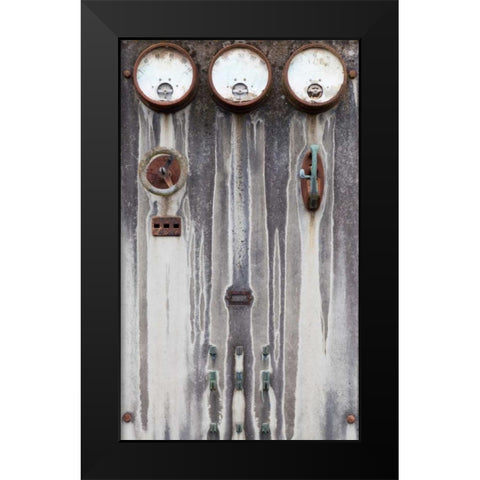 Old Electrical Panel II Black Modern Wood Framed Art Print by Mahan, Kathy