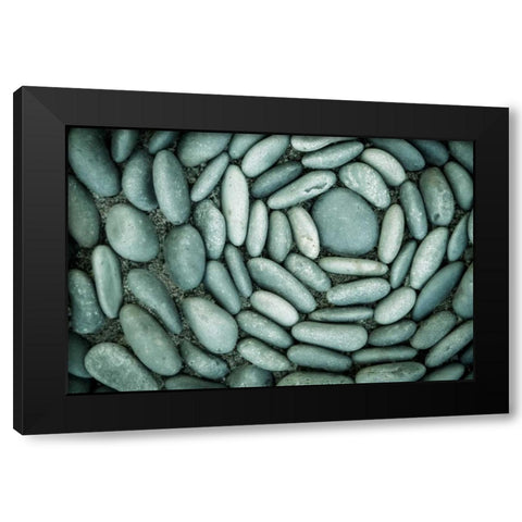 Circle of Stones Black Modern Wood Framed Art Print with Double Matting by Mahan, Kathy