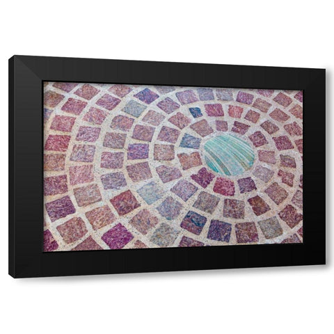 Circular Bricks Black Modern Wood Framed Art Print by Mahan, Kathy