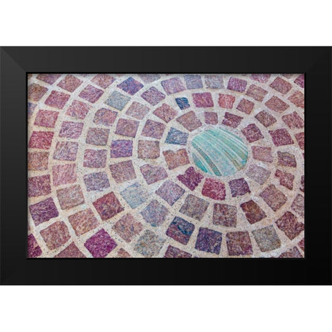 Circular Bricks Black Modern Wood Framed Art Print by Mahan, Kathy