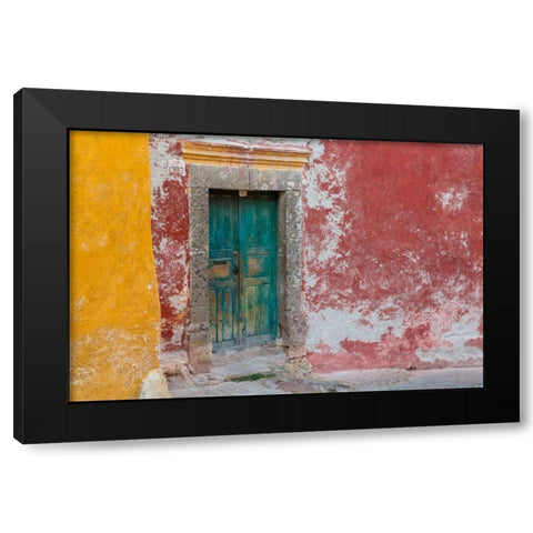 Colorful Door Black Modern Wood Framed Art Print with Double Matting by Mahan, Kathy