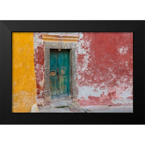 Colorful Door Black Modern Wood Framed Art Print by Mahan, Kathy