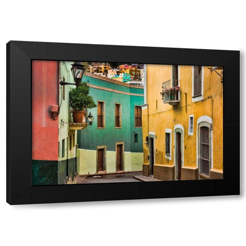 Colorful Street I Black Modern Wood Framed Art Print with Double Matting by Mahan, Kathy
