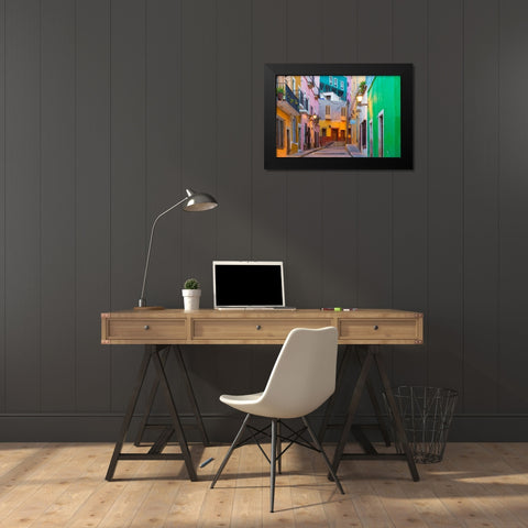 Colorful Street II Black Modern Wood Framed Art Print by Mahan, Kathy