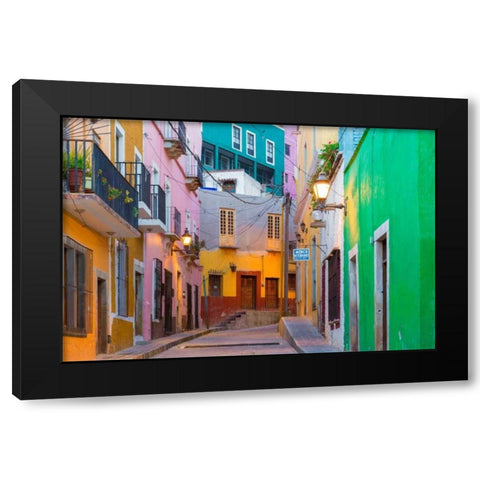 Colorful Street II Black Modern Wood Framed Art Print by Mahan, Kathy