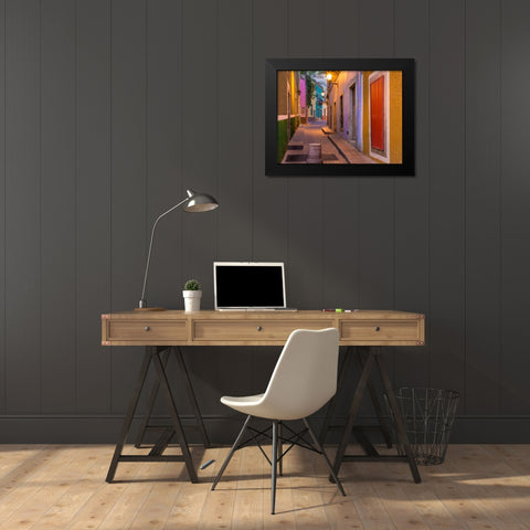 Colorful Street II Black Modern Wood Framed Art Print by Mahan, Kathy