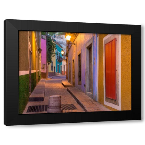 Colorful Street II Black Modern Wood Framed Art Print by Mahan, Kathy
