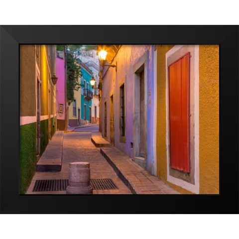 Colorful Street II Black Modern Wood Framed Art Print by Mahan, Kathy