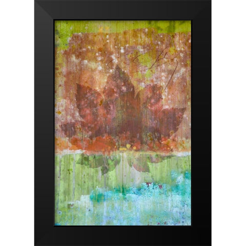 Maple Leaf II Black Modern Wood Framed Art Print by Mahan, Kathy
