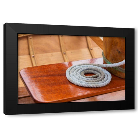 On the Boat II Black Modern Wood Framed Art Print by Mahan, Kathy