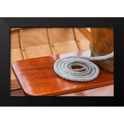 On the Boat II Black Modern Wood Framed Art Print by Mahan, Kathy