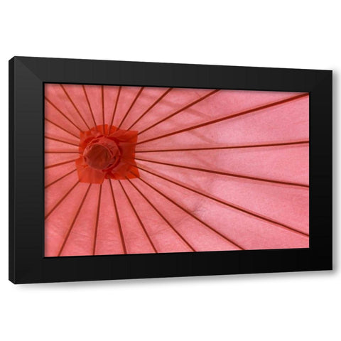 Red Umbrella Black Modern Wood Framed Art Print with Double Matting by Mahan, Kathy