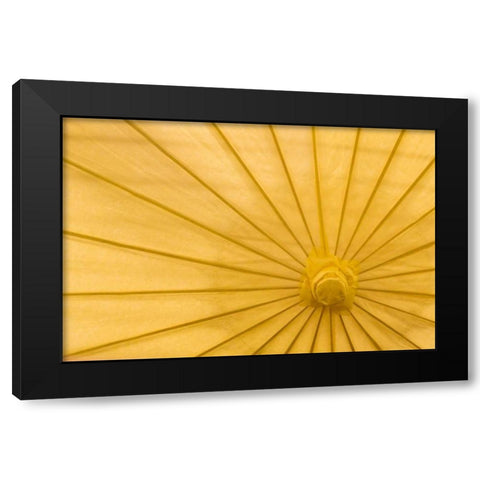 Yellow Umbrella Black Modern Wood Framed Art Print by Mahan, Kathy