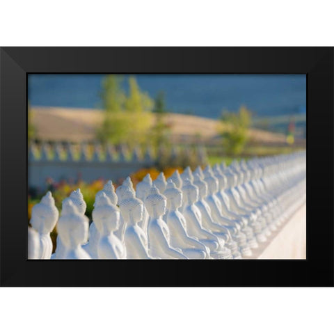 Garden of Buddahs I Black Modern Wood Framed Art Print by Mahan, Kathy