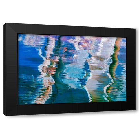 Abstract Reflections II Black Modern Wood Framed Art Print with Double Matting by Mahan, Kathy