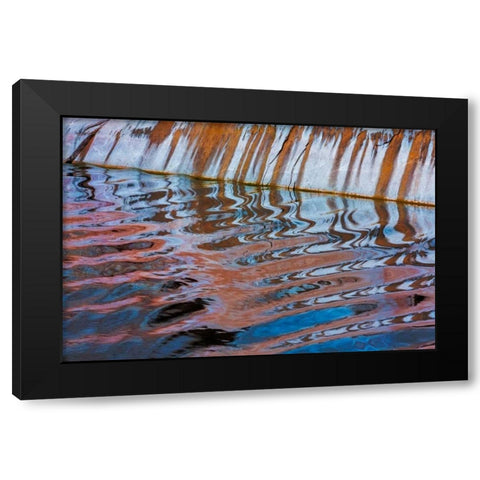 Boat Wake I Black Modern Wood Framed Art Print by Mahan, Kathy