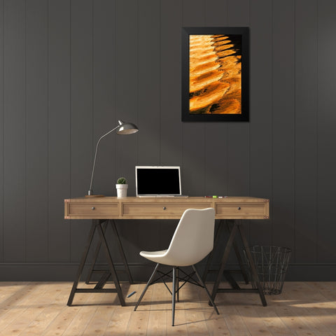 Golden Reflection II Black Modern Wood Framed Art Print by Mahan, Kathy