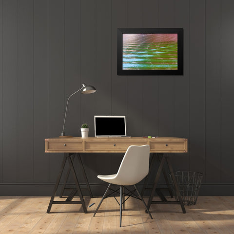 Wake Ripples II Black Modern Wood Framed Art Print by Mahan, Kathy