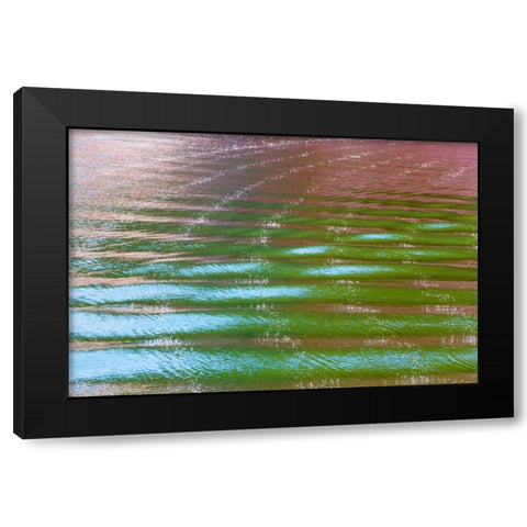 Wake Ripples II Black Modern Wood Framed Art Print by Mahan, Kathy