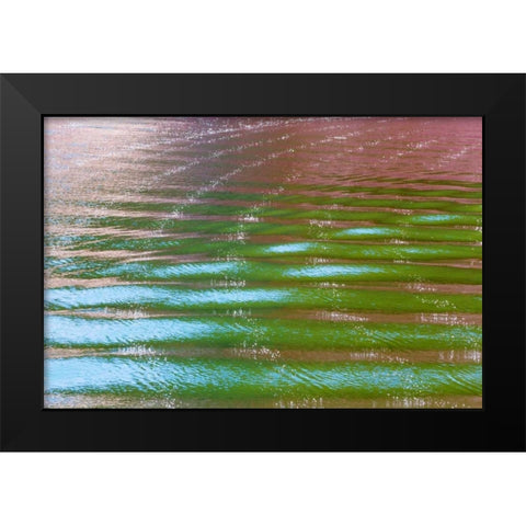 Wake Ripples II Black Modern Wood Framed Art Print by Mahan, Kathy
