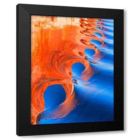 Wake Spiral II Black Modern Wood Framed Art Print by Mahan, Kathy