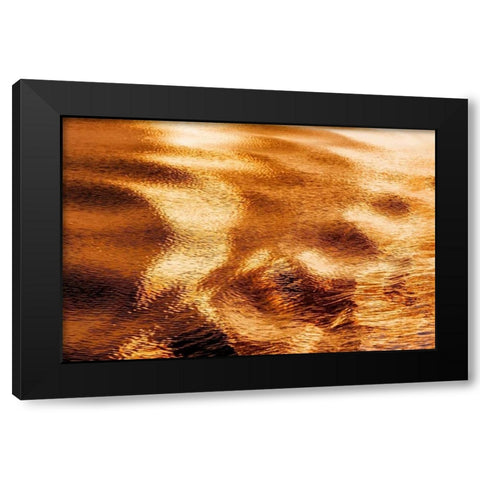Golden Water I Black Modern Wood Framed Art Print by Mahan, Kathy