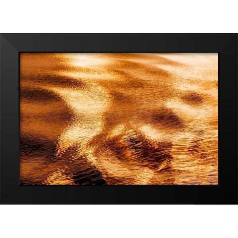 Golden Water I Black Modern Wood Framed Art Print by Mahan, Kathy