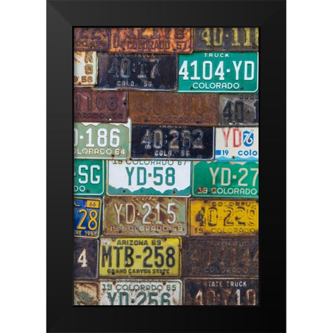 License Plates I Black Modern Wood Framed Art Print by Mahan, Kathy