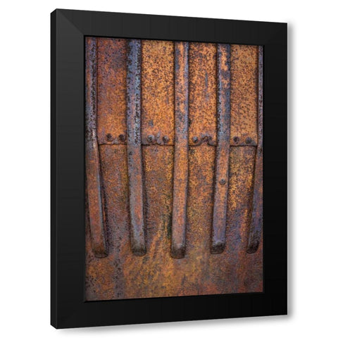 Rusty Metal V Black Modern Wood Framed Art Print by Mahan, Kathy