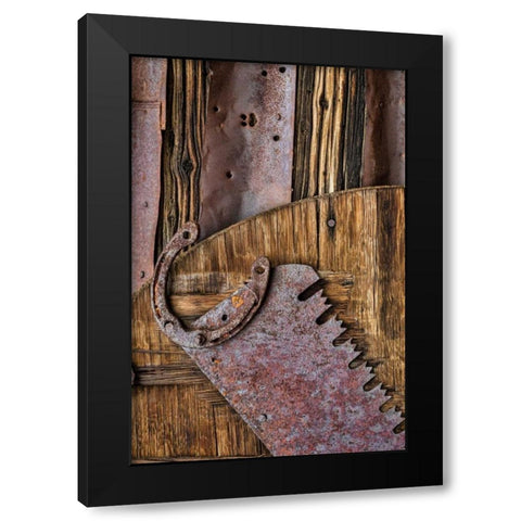Vintage Tools II Black Modern Wood Framed Art Print with Double Matting by Mahan, Kathy