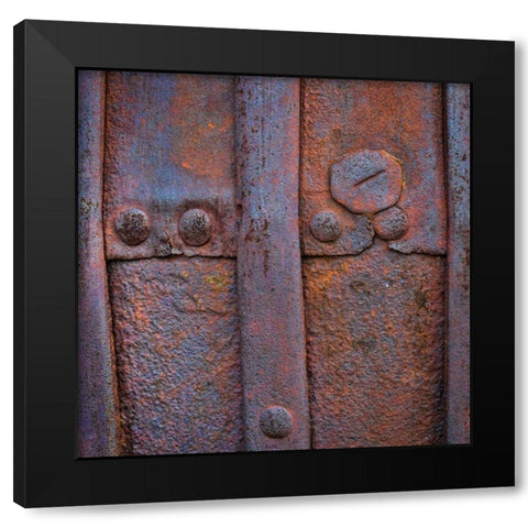 Rusted in Time II Black Modern Wood Framed Art Print with Double Matting by Mahan, Kathy
