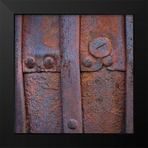 Rusted in Time II Black Modern Wood Framed Art Print by Mahan, Kathy