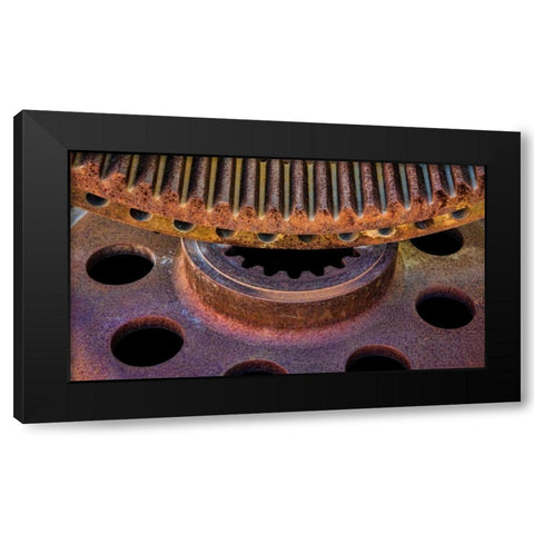 Rusty Gears I Black Modern Wood Framed Art Print by Mahan, Kathy