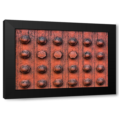 Bolted Metal Black Modern Wood Framed Art Print by Mahan, Kathy