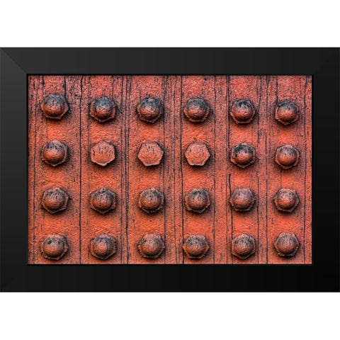 Bolted Metal Black Modern Wood Framed Art Print by Mahan, Kathy