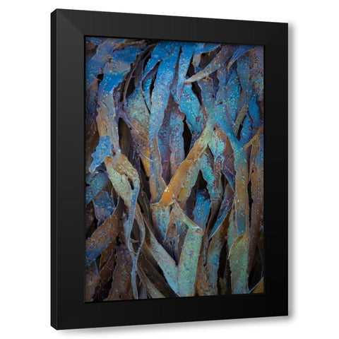 Sculptural Metal V Black Modern Wood Framed Art Print with Double Matting by Mahan, Kathy