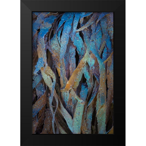 Sculptural Metal V Black Modern Wood Framed Art Print by Mahan, Kathy