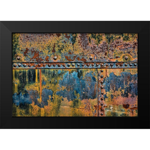 Sculptural Metal X Black Modern Wood Framed Art Print by Mahan, Kathy