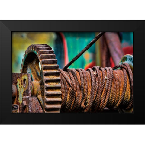 Old Tow Truck II Black Modern Wood Framed Art Print by Mahan, Kathy