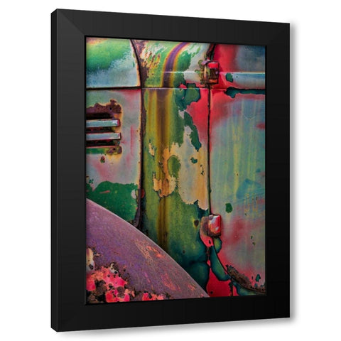 Layers of Color II Black Modern Wood Framed Art Print with Double Matting by Mahan, Kathy