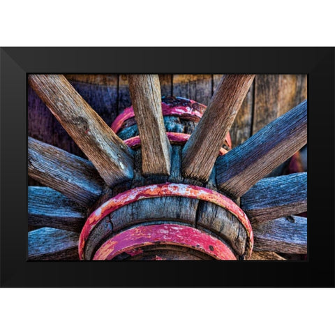 Wagon Wheel II Black Modern Wood Framed Art Print by Mahan, Kathy