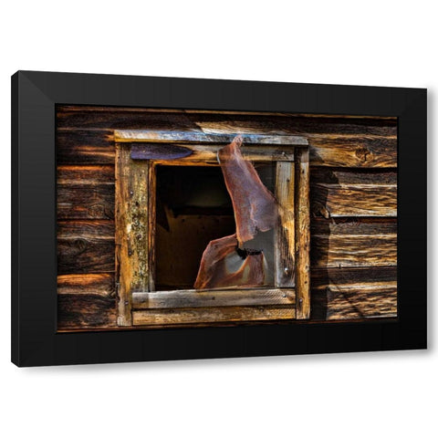 Cabin Window Black Modern Wood Framed Art Print with Double Matting by Mahan, Kathy