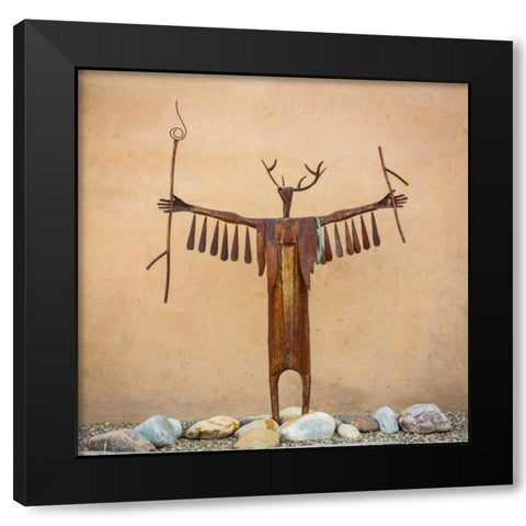 Garden Sculpture Black Modern Wood Framed Art Print with Double Matting by Mahan, Kathy