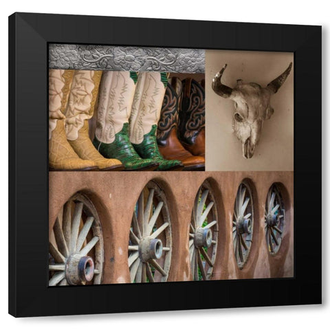 Southwest Collage I Black Modern Wood Framed Art Print with Double Matting by Mahan, Kathy