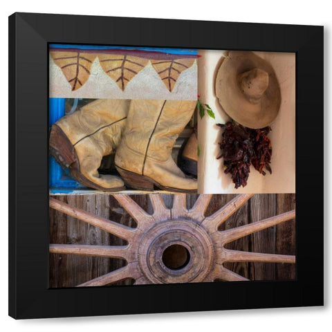 Southwest Collage II Black Modern Wood Framed Art Print with Double Matting by Mahan, Kathy