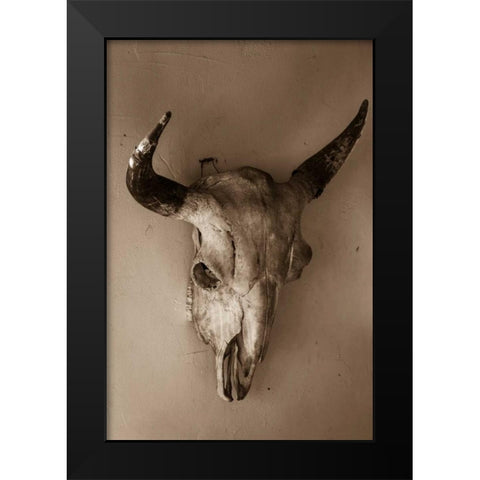 Steer Skull Black Modern Wood Framed Art Print by Mahan, Kathy