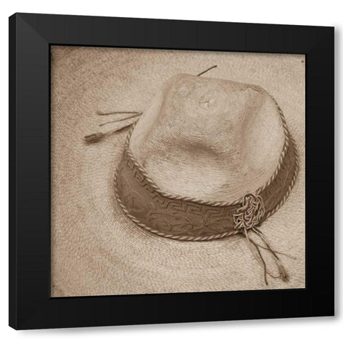 Cowboy Hat Black Modern Wood Framed Art Print with Double Matting by Mahan, Kathy